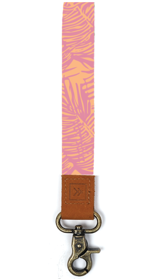 Florida Palms Pink Wristlet Keychain