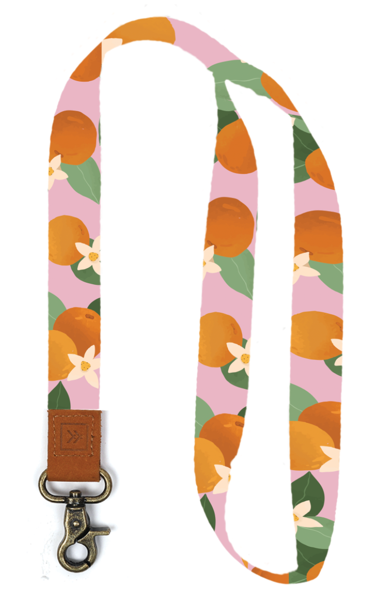 Pink Oranges Neck Lanyard