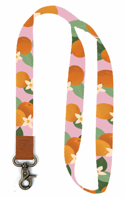 Pink Oranges Neck Lanyard
