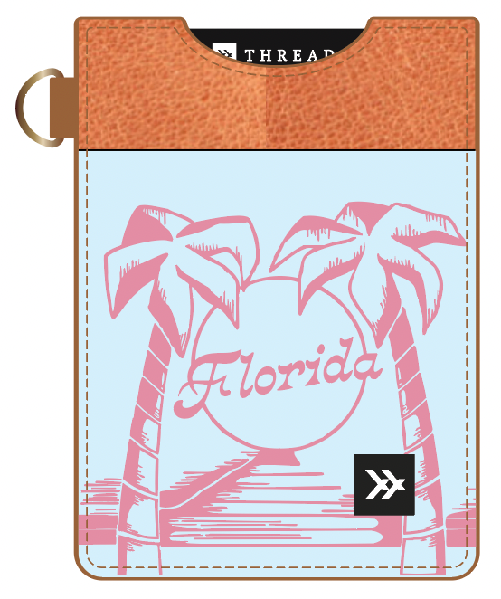Seaside Blue Vertical Leather Wallet