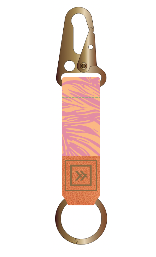 Florida Palms Pink Keychain Clip
