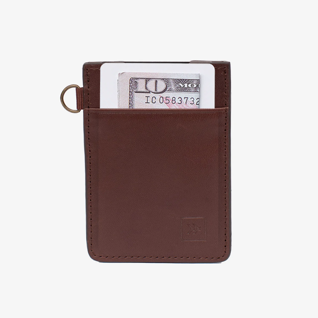 Chocolate Vertical Leather Wallet