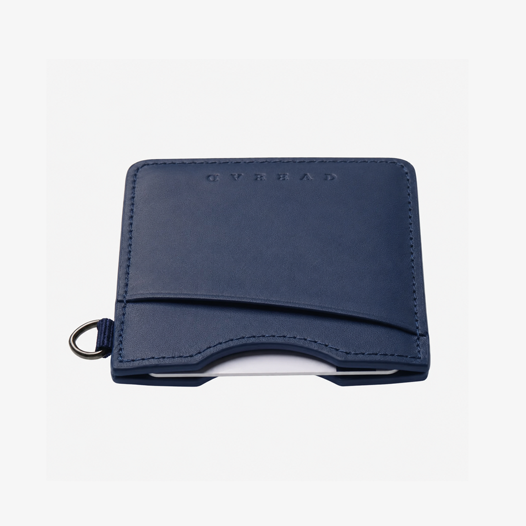 Vertical Leather Wallet - Denim Check - Thread®