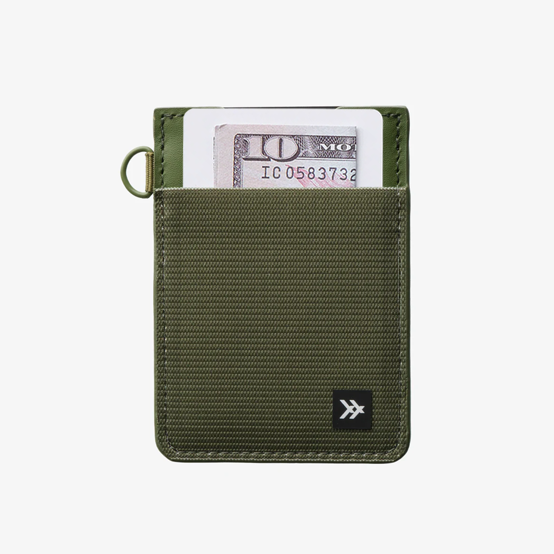 Olive Vertical Leather Wallet