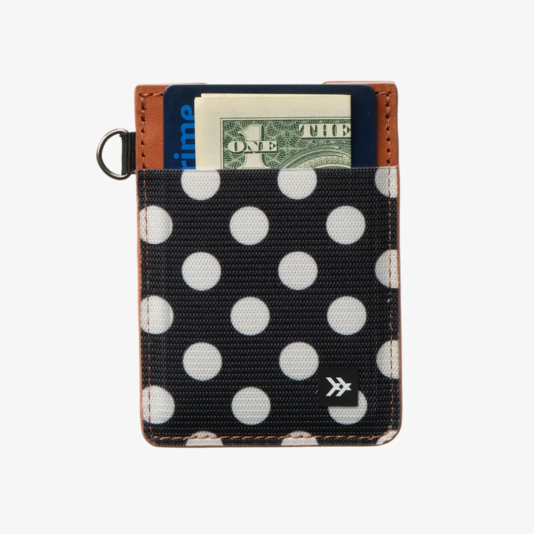 Polka Dot Vertical Leather Wallet