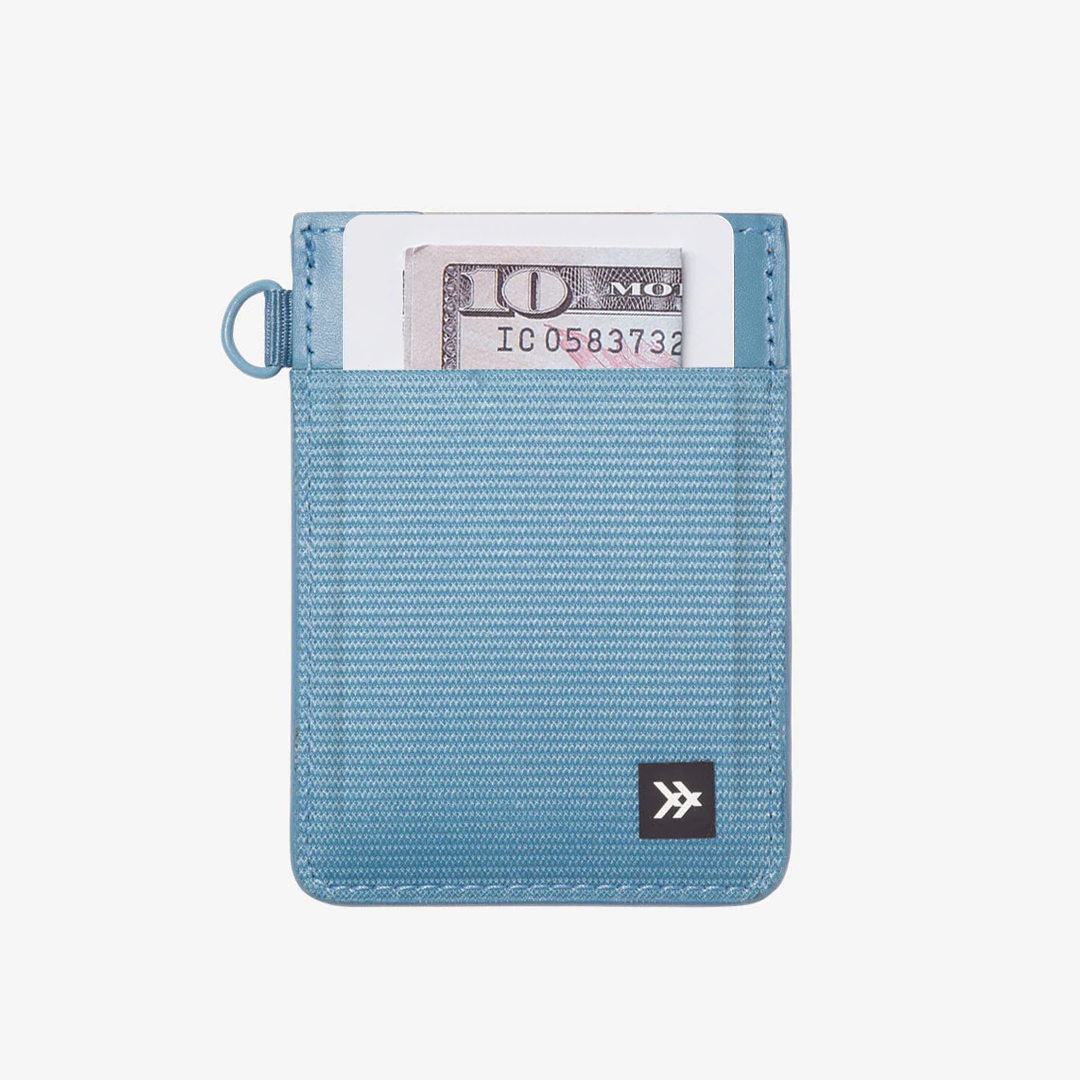 Surf Blue Vertical Leather Wallet