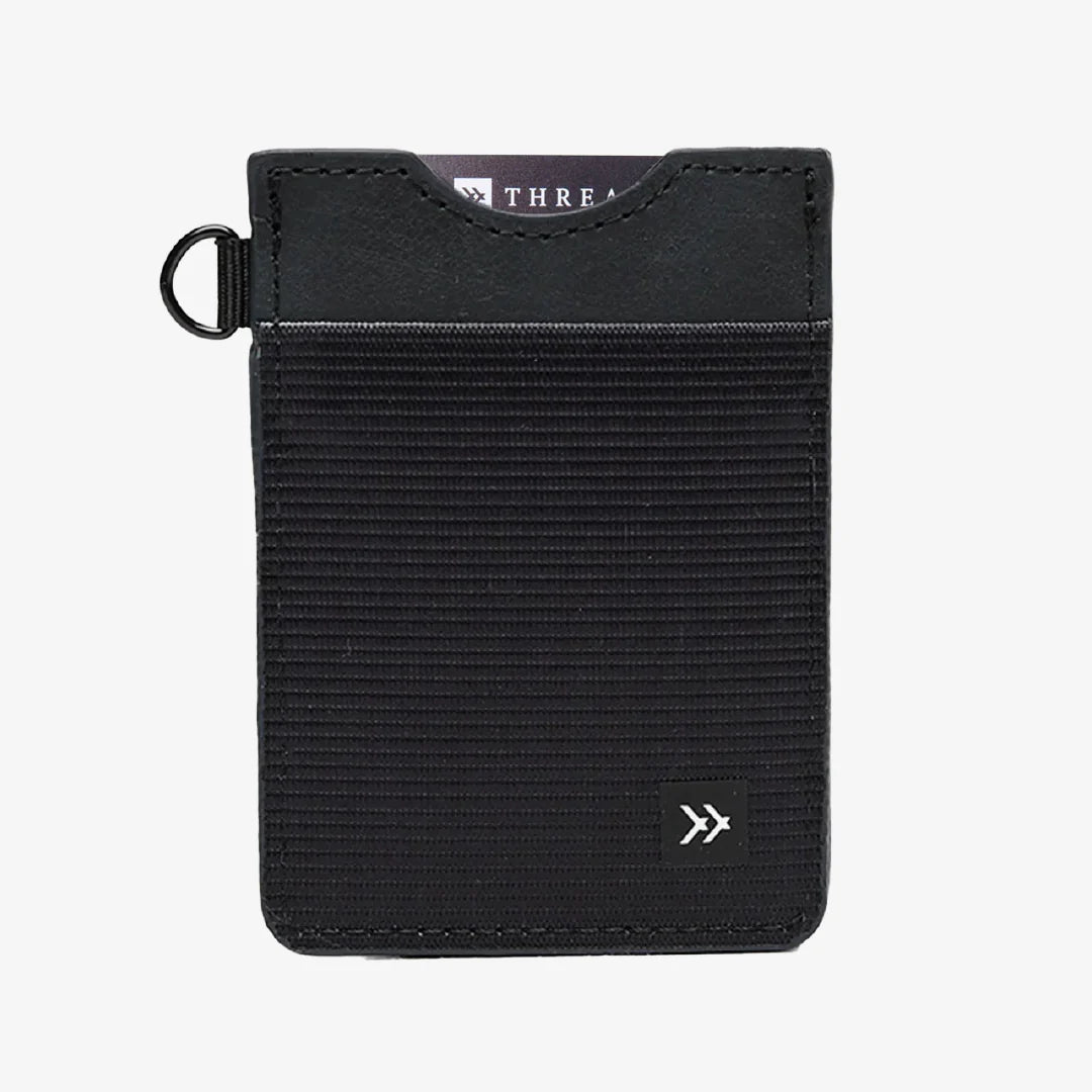 Vertical Leather Wallet - Black - Thread®