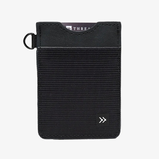 Vertical Leather Wallet - Black - Thread®